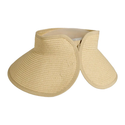 Sassy | Womens Paper Braid Roll Up Visor Sun Hat Pre-Pack