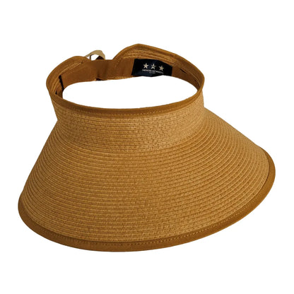 Sassy | Womens Paper Braid Roll Up Visor Sun Hat Pre-Pack