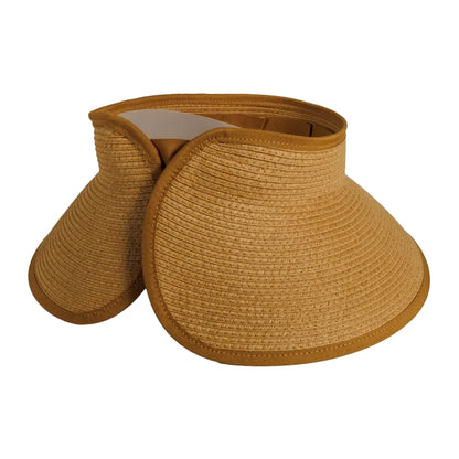 Sassy | Womens Paper Braid Roll Up Visor Sun Hat Pre-Pack