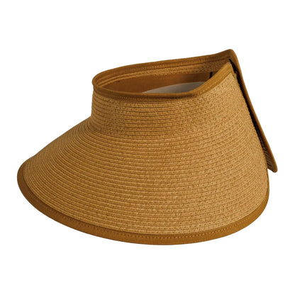 Sassy | Womens Paper Braid Roll Up Visor Sun Hat Pre-Pack