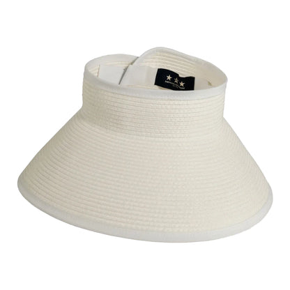 Sassy | Womens Paper Braid Roll Up Visor Sun Hat Pre-Pack