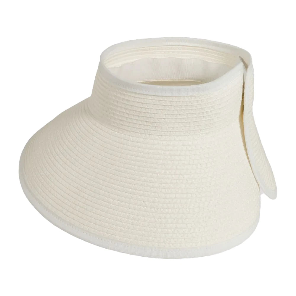Sassy | Womens Paper Braid Roll Up Visor Sun Hat Pre-Pack