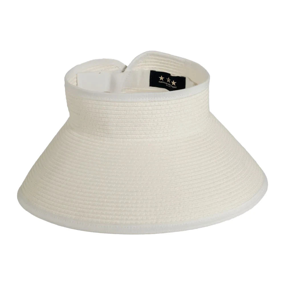 Sassy | Womens Paper Braid Roll Up Visor Sun Hat Pre-Pack