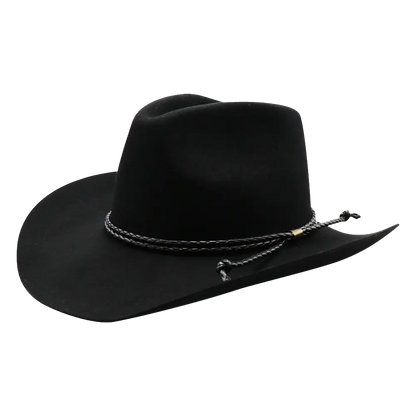 Sequioa Mens Black Felt Cowboy Hat Side Angled View