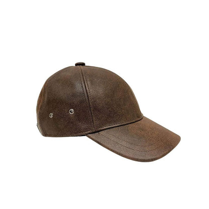 Sidecar Brown Leather Cap for Men by American Hat Makers