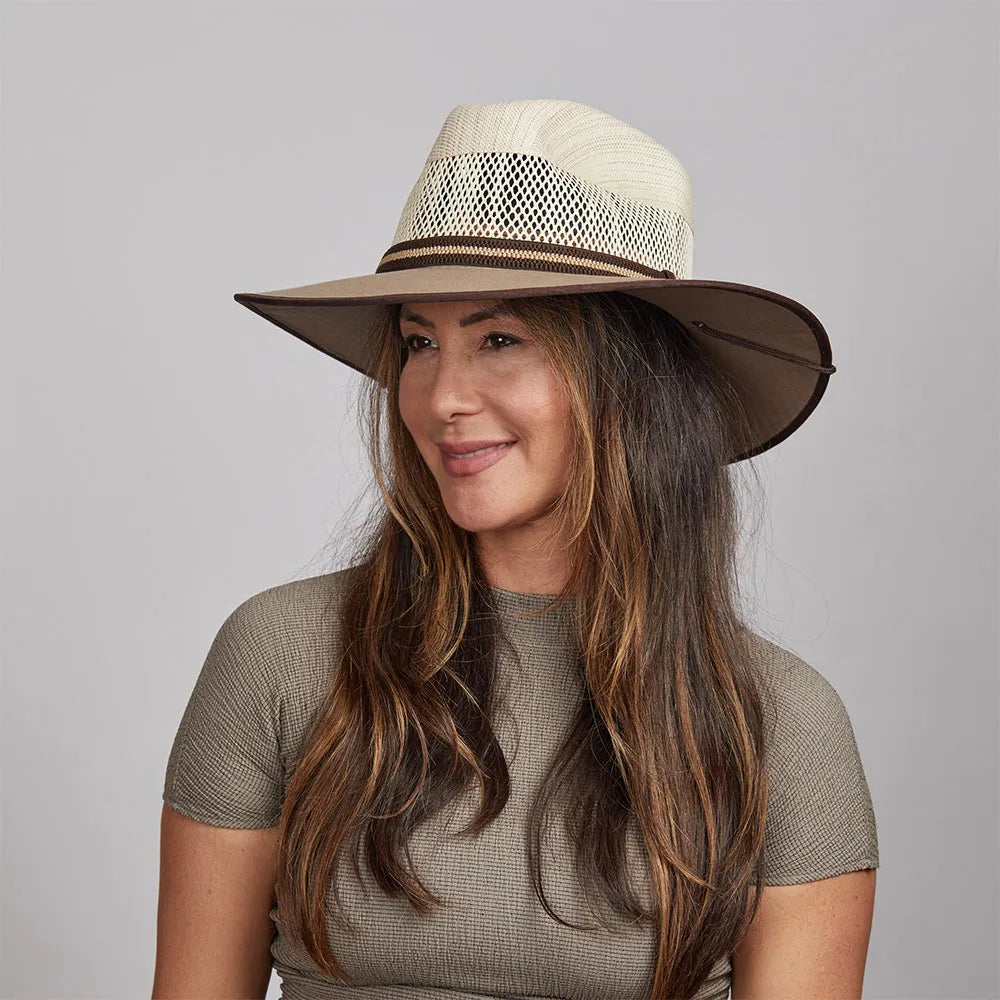 Sienna | Womens Wide Brim Vented Canvas Sun Hat