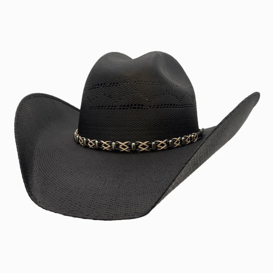 Silas | Mens Bangora Straw Cattleman Crown Cowboy Hat