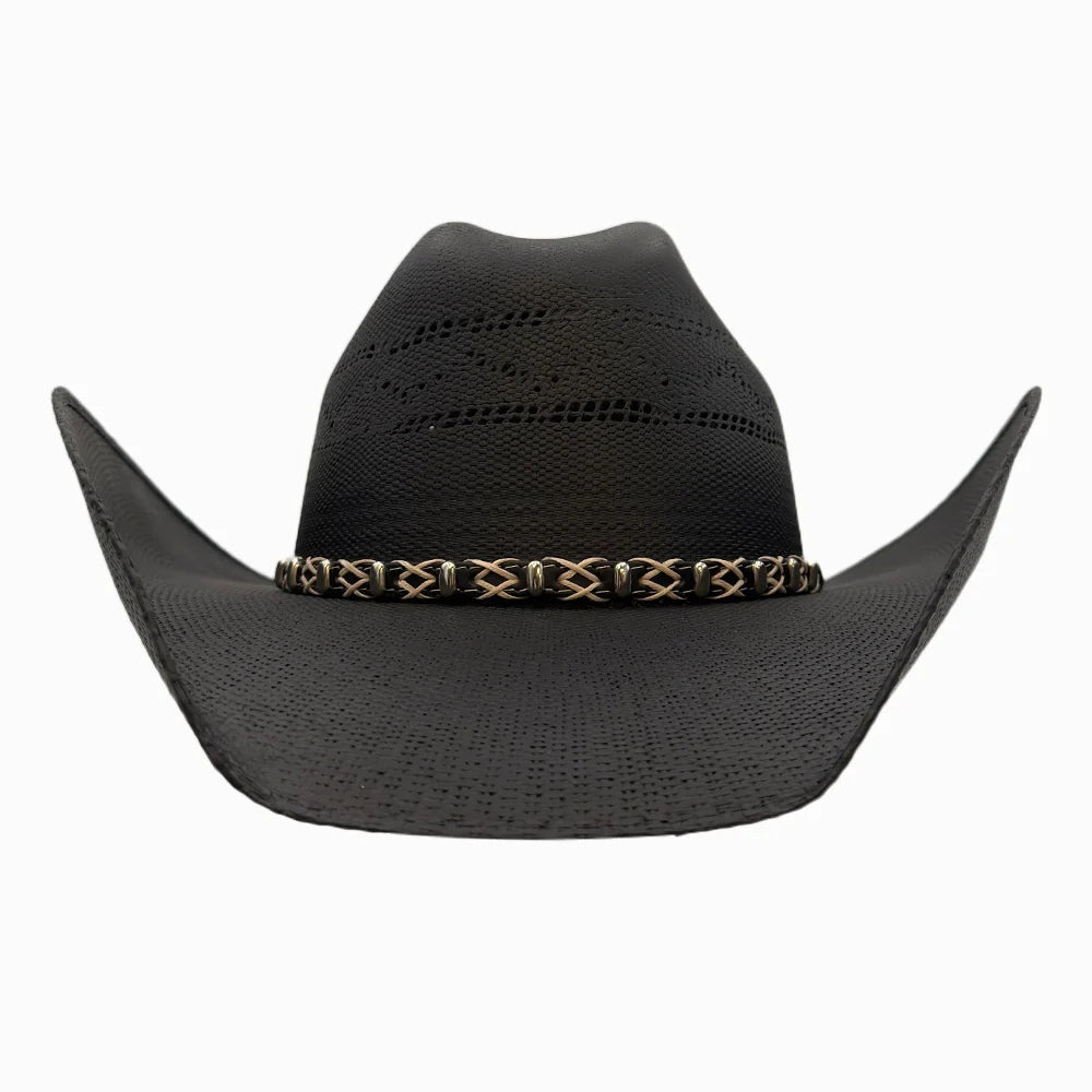 Silas | Mens Bangora Straw Cattleman Crown Cowboy Hat