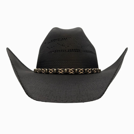 Silas | Mens Bangora Straw Cattleman Crown Cowboy Hat