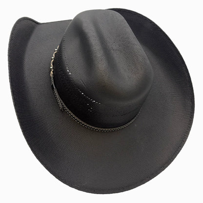 Silas | Mens Bangora Straw Cattleman Crown Cowboy Hat