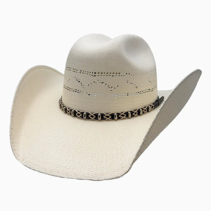 Silas | Mens Bangora Straw Cattleman Crown Cowboy Hat