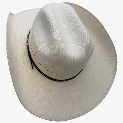 Silas | Mens Bangora Straw Cattleman Crown Cowboy Hat