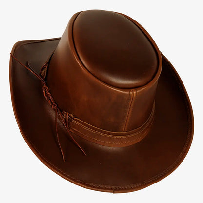 Slicker | Mens Cypress Tan Genuine Leather Outback Cowboy Hat