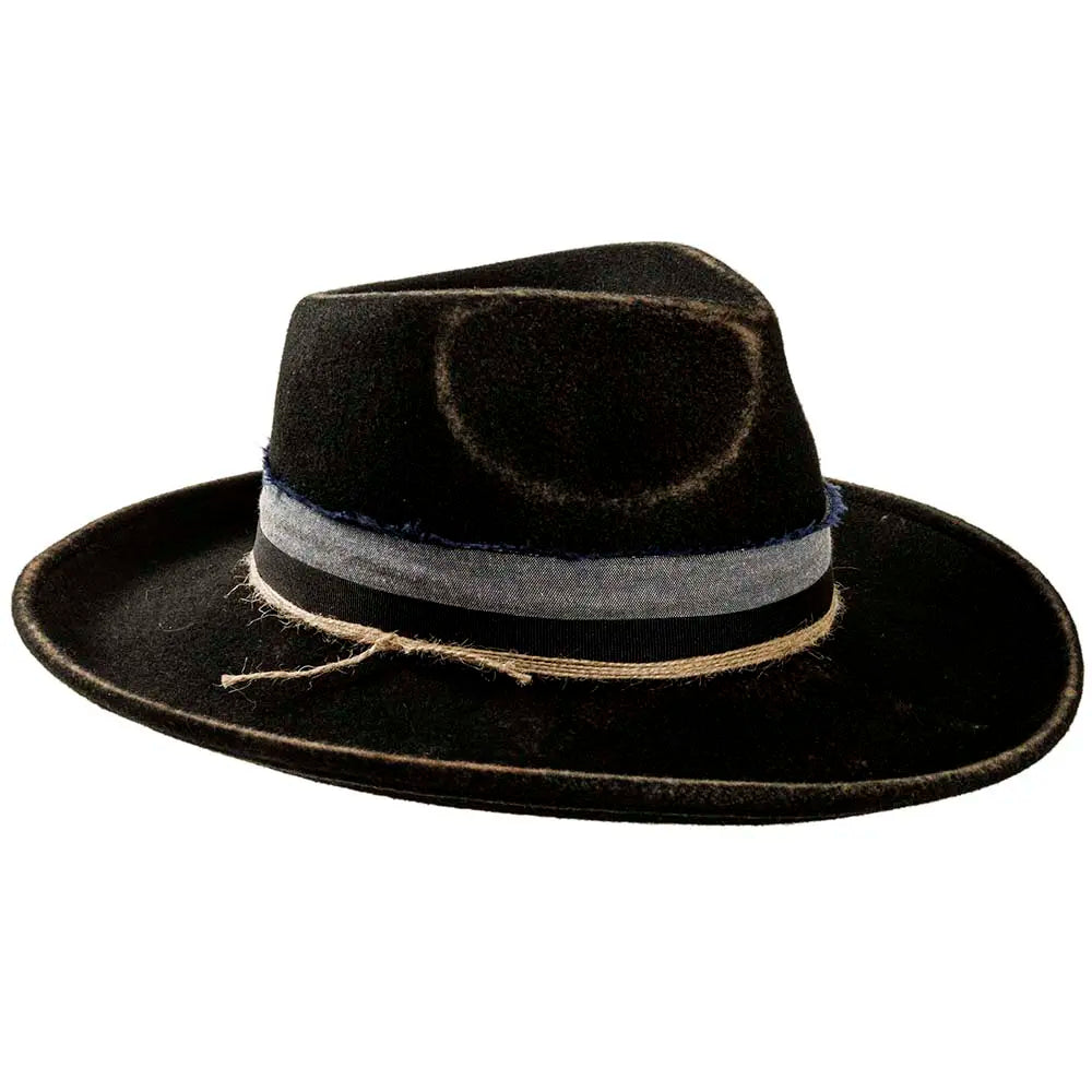 Small Town | Womens Black Wide Brim Felt Fedora Hat