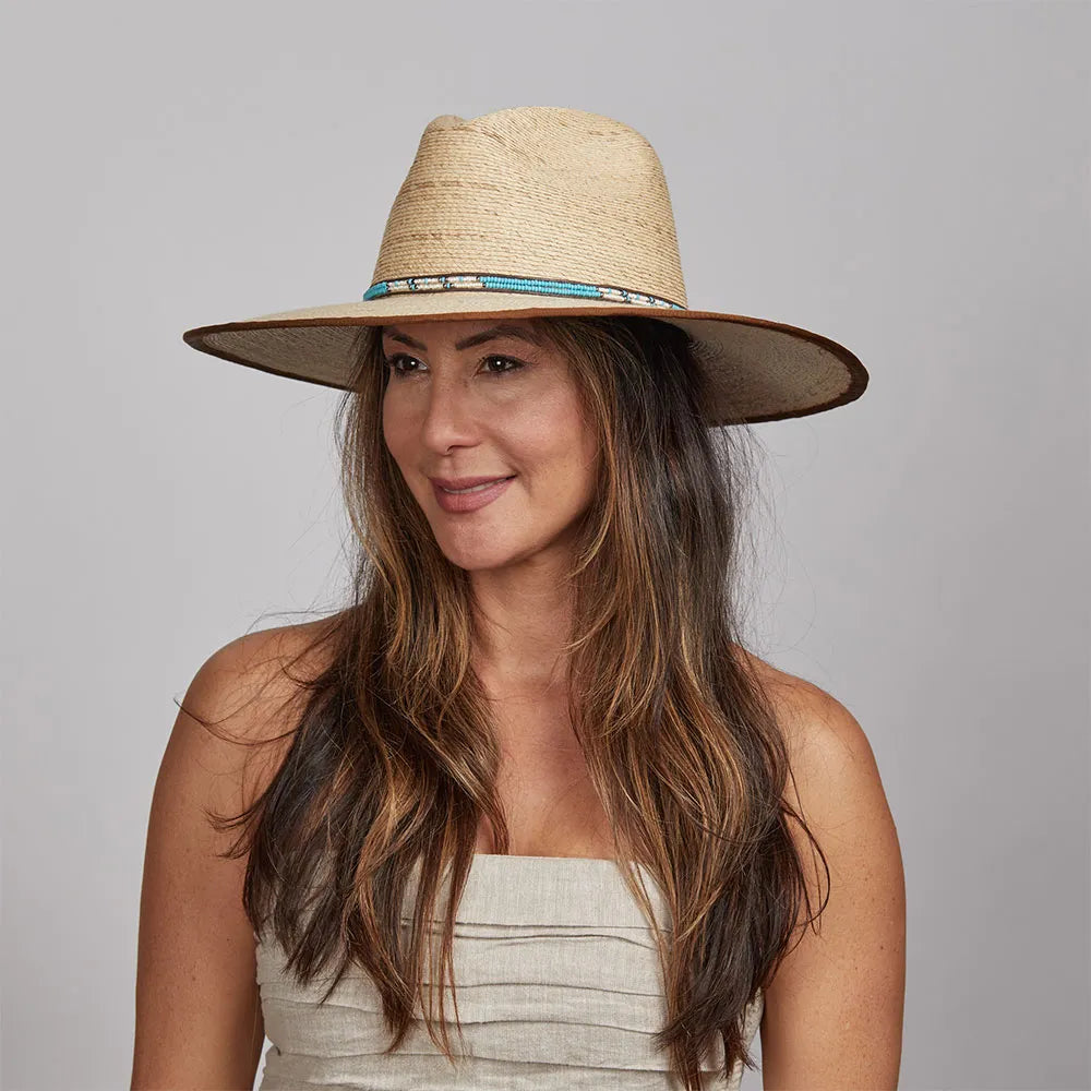 St Tropez | Womens Wide Brim Palm Braid Sun Hat