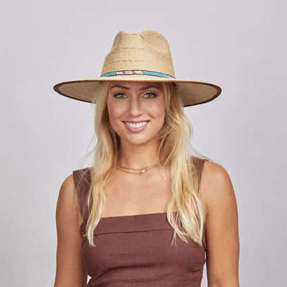 St Tropez | Womens Wide Brim Palm Braid Sun Hat