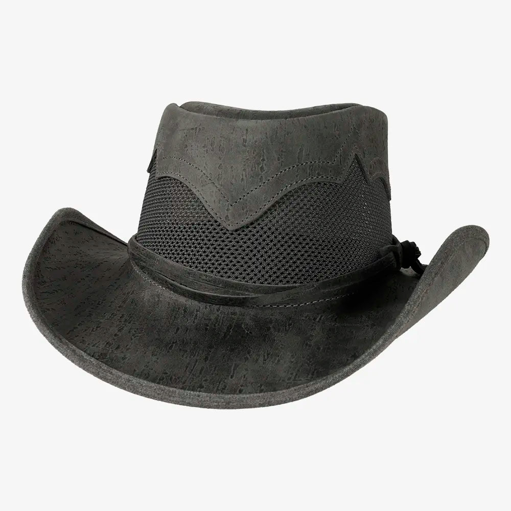 Stampede | Mens Cowhide Leather Cowboy Hat with Mesh Sides