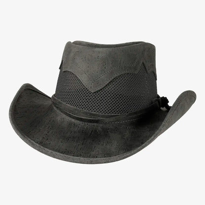 Stampede | Mens Cowhide Leather Cowboy Hat with Mesh Sides