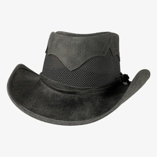 Stampede | Mens Cowhide Leather Cowboy Hat with Mesh Sides