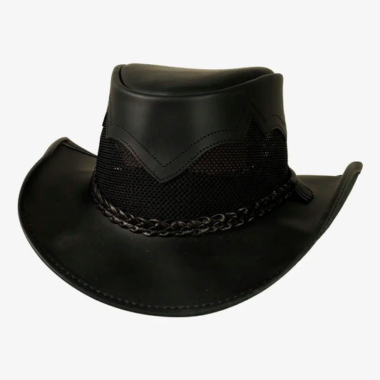 Stampede | Mens Cowhide Leather Cowboy Hat with Mesh Sides