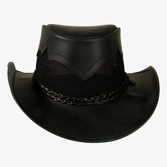 Stampede | Mens Cowhide Leather Cowboy Hat with Mesh Sides