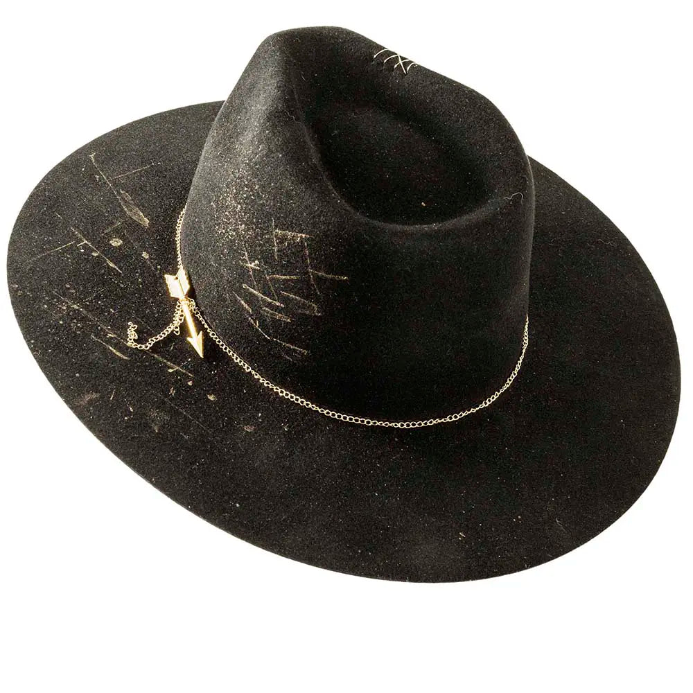 Stardusr Black Felt Fedora Top Angled VIew