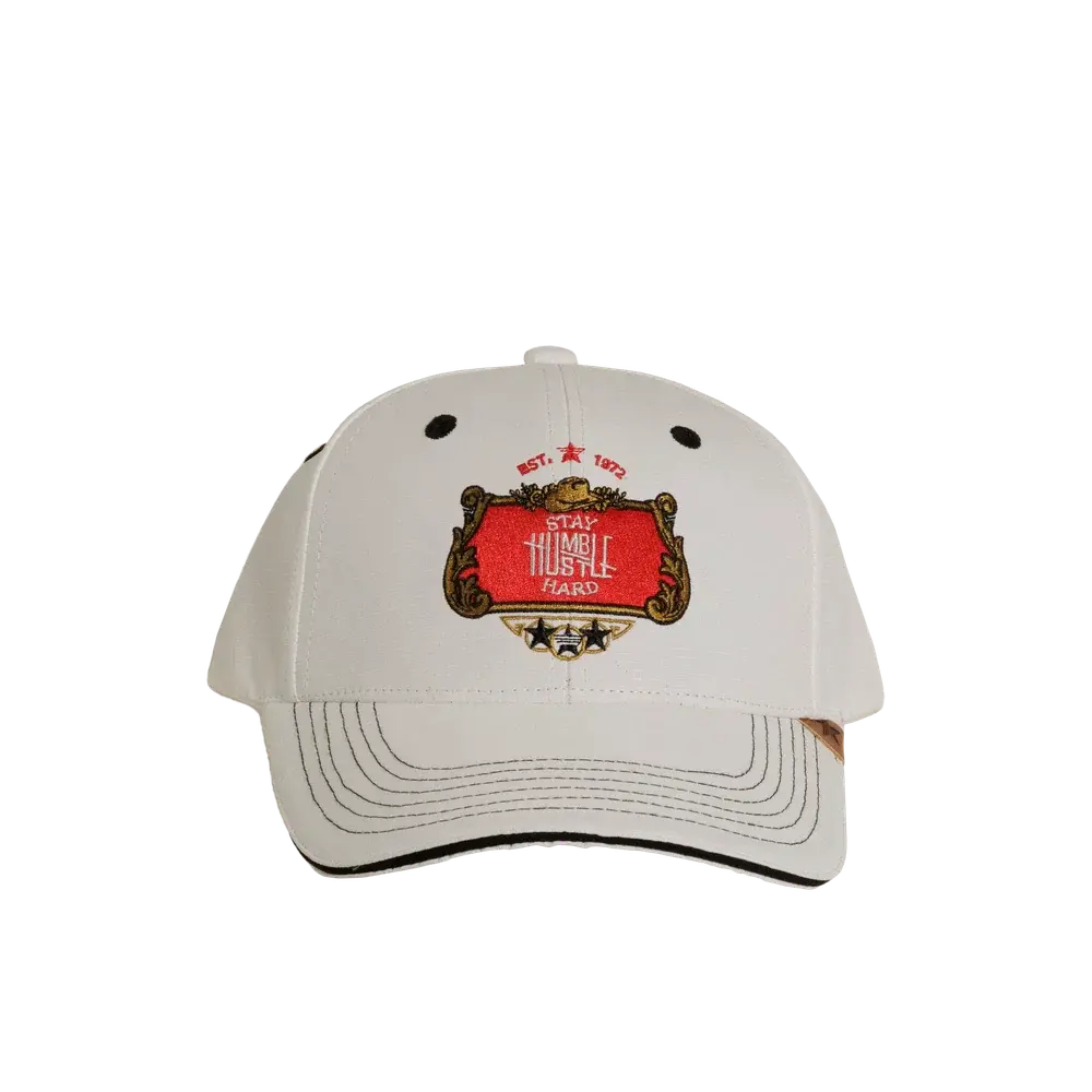 Stay Humble White Cap Front View