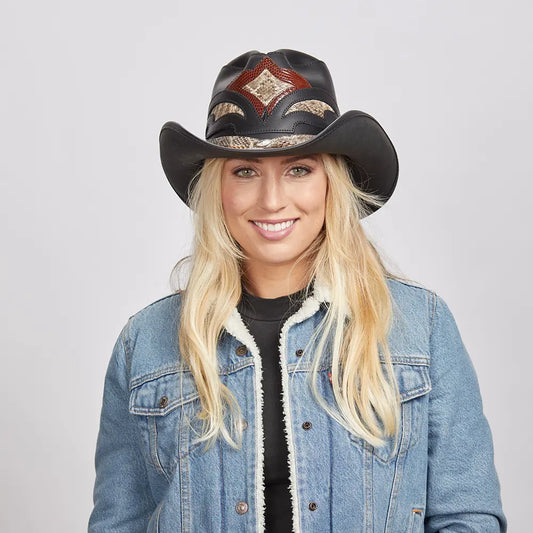 Storm | Womens Leather and Rattlesnake Cowgirl Hat