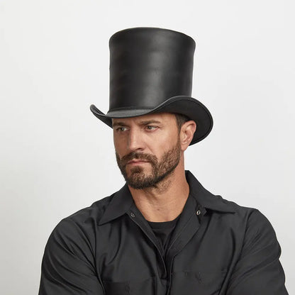 Stovepiper | Mens Leather Stovepipe Top Hat