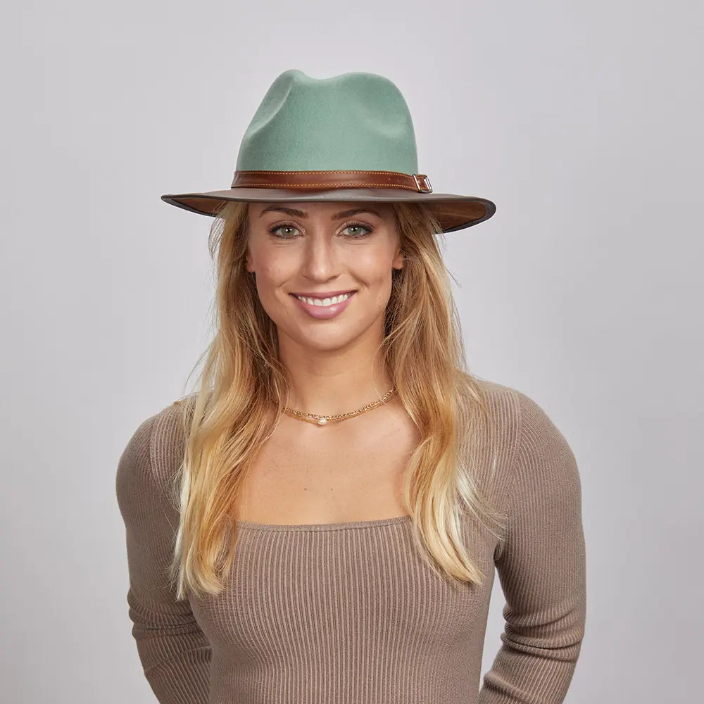 Summit | Womens Felt Leather Fedora Hat