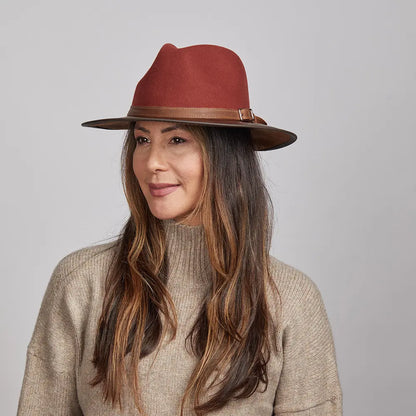 Summit | Womens Felt Leather Fedora Hat