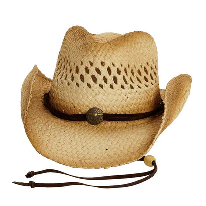 Sundance Natural Straw Cowboy Hat Front View