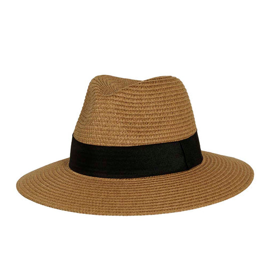 St Lucia | Mens Paper Braid Teardrop Fedora Sun Hat