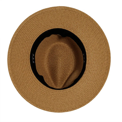 An inner view of a Sunday Beige Straw Sun Hat