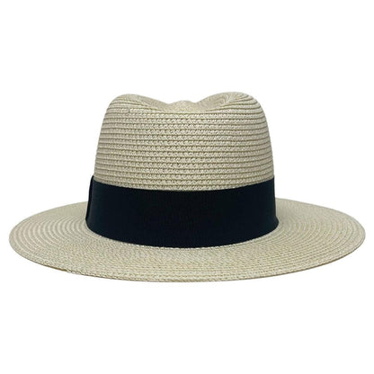 A back view of Sunday Cream Straw Sun Hat 