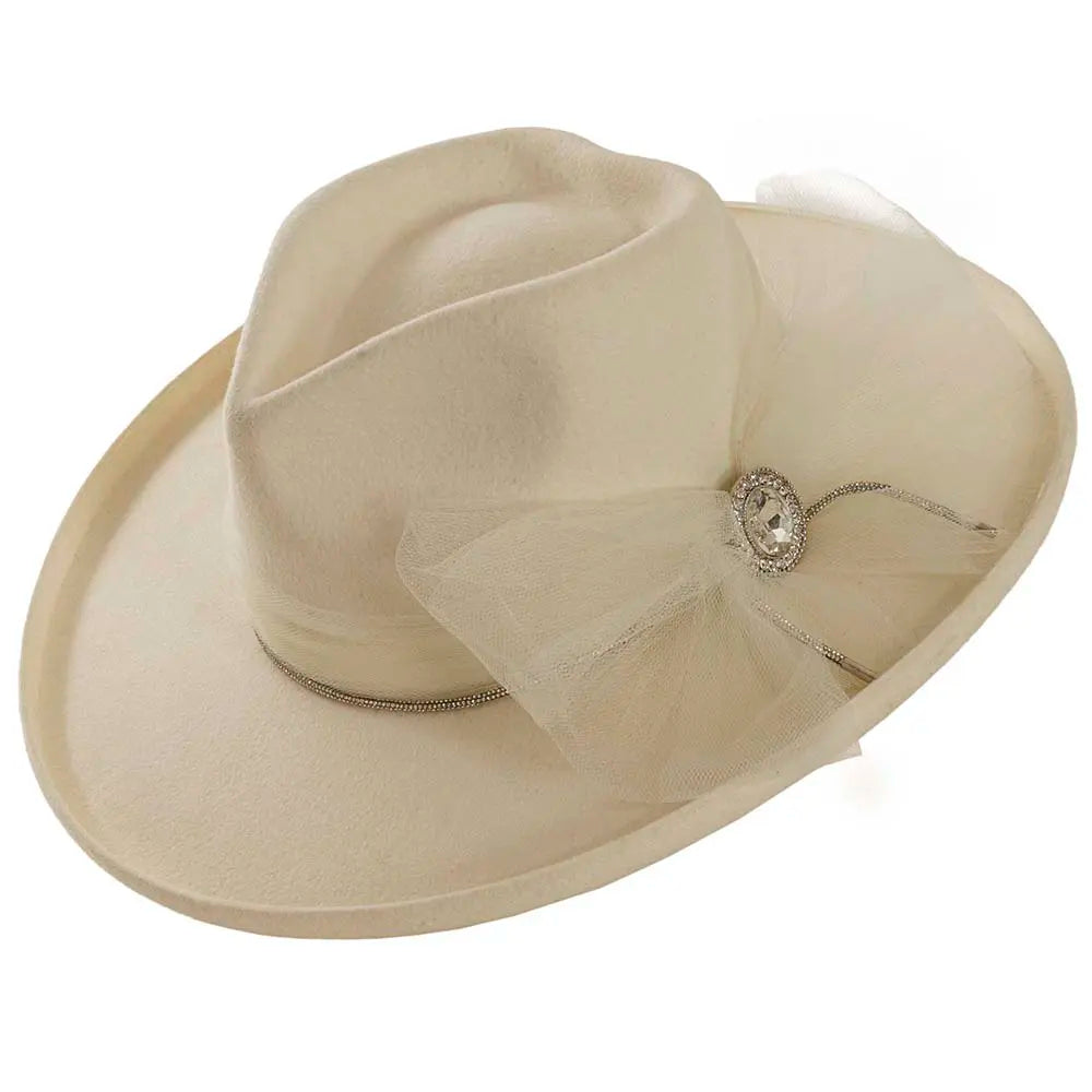 Sweetheart Felt Fedora Hat Side Angled View