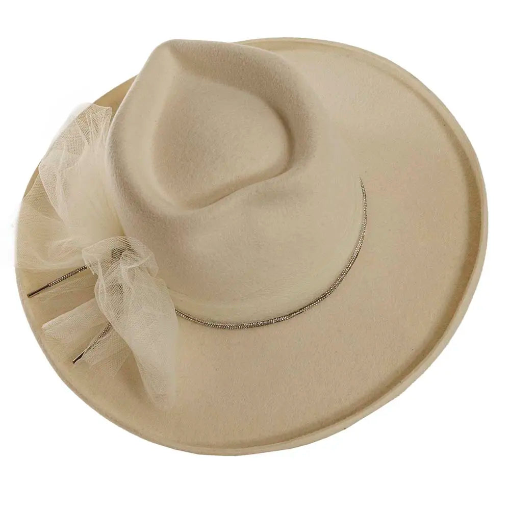 Sweetheart Felt Fedora Hat Top Angled View