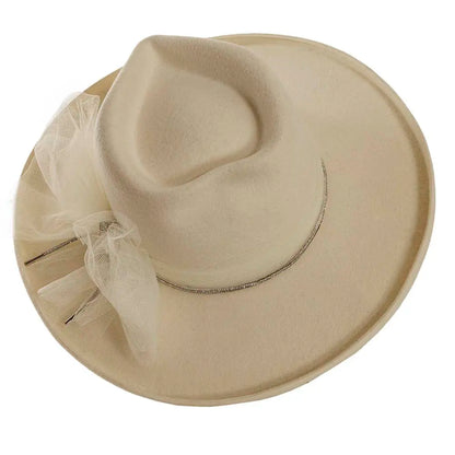 Sweetheart Felt Fedora Hat Top Angled View