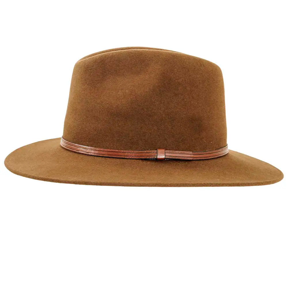 Traveler Chestnut Felt Hat Side View