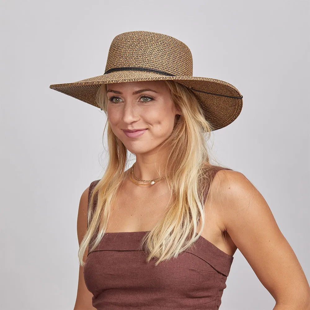 Trevi | Womens Wide Brim Straw Sun Hat