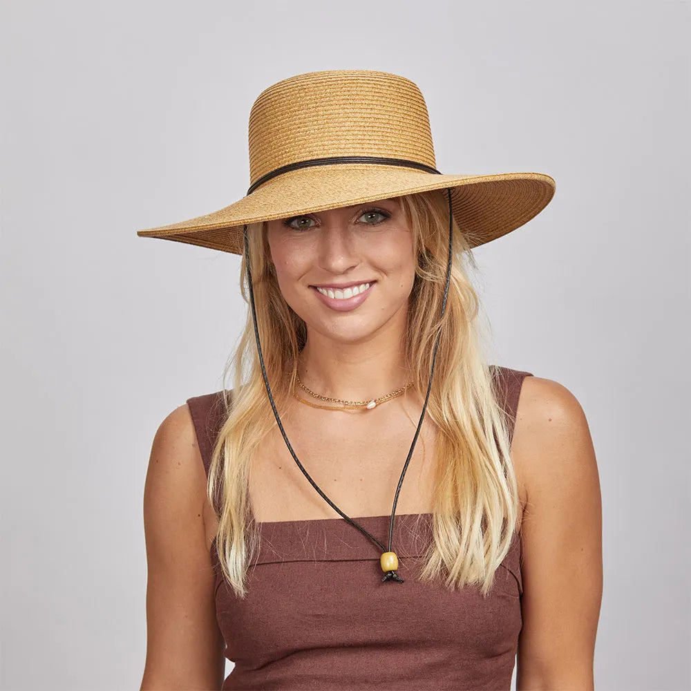 Trevi | Womens Wide Brim Straw Sun Hat