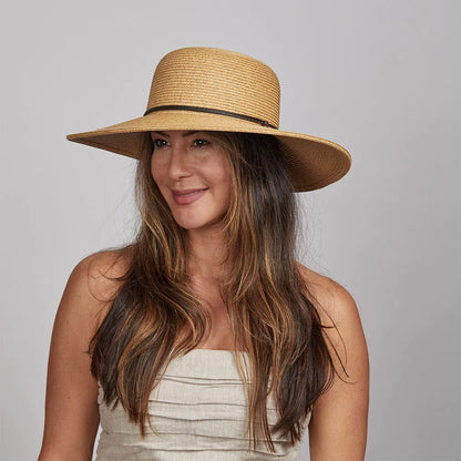 Trevi | Womens Wide Brim Straw Sun Hat