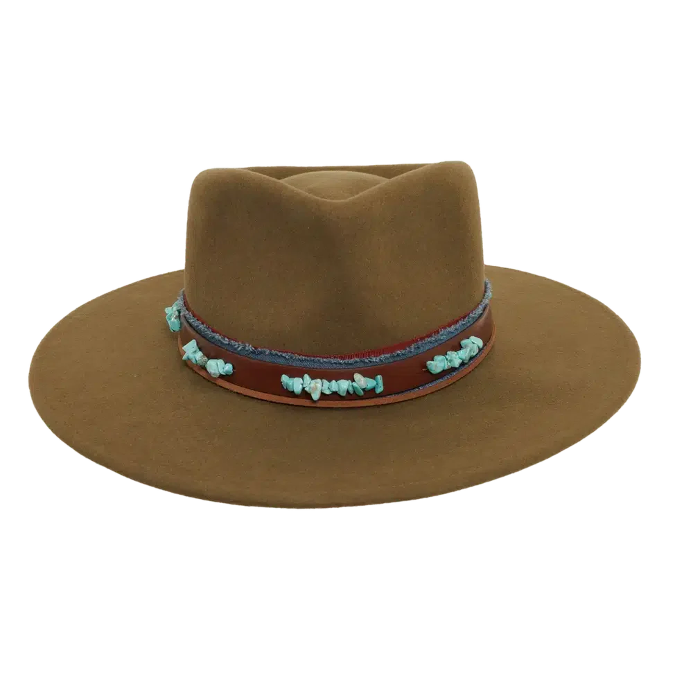 trooper olive fedora hat front view