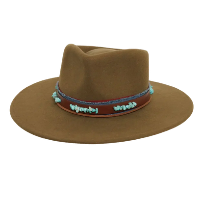 trooper olive fedora hat angled right view