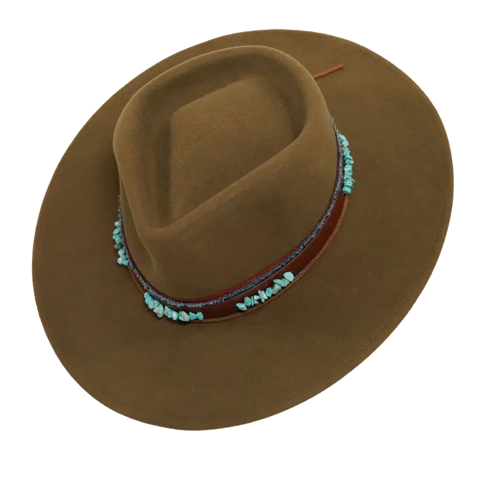 trooper olive fedora hat top view