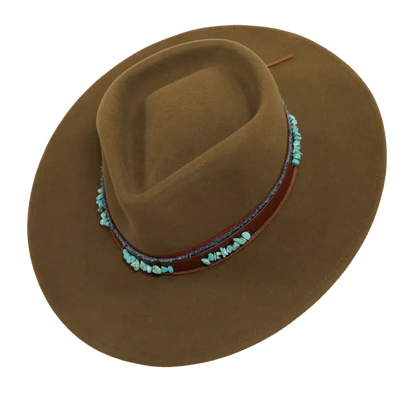 trooper olive fedora hat top view