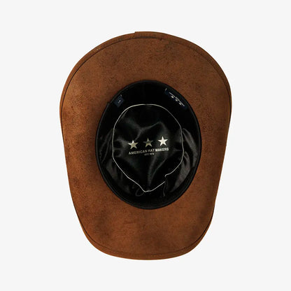 Trouble | Mens Chestnut Genuine Leather Western Cowboy Hat