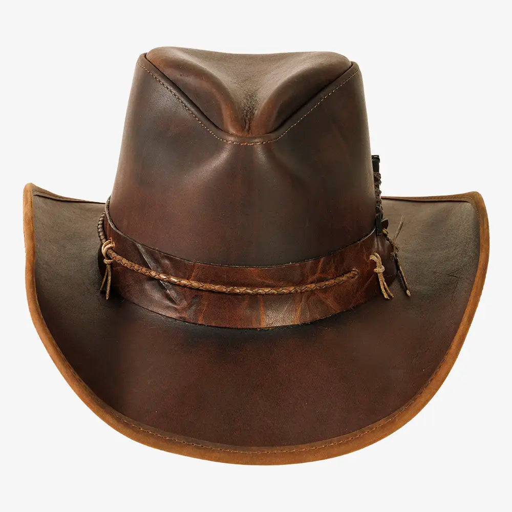 Trouble | Womens Chestnut Genuine Leather Western Cowgirl Hat