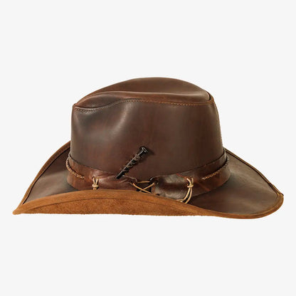 Trouble | Mens Chestnut Genuine Leather Western Cowboy Hat