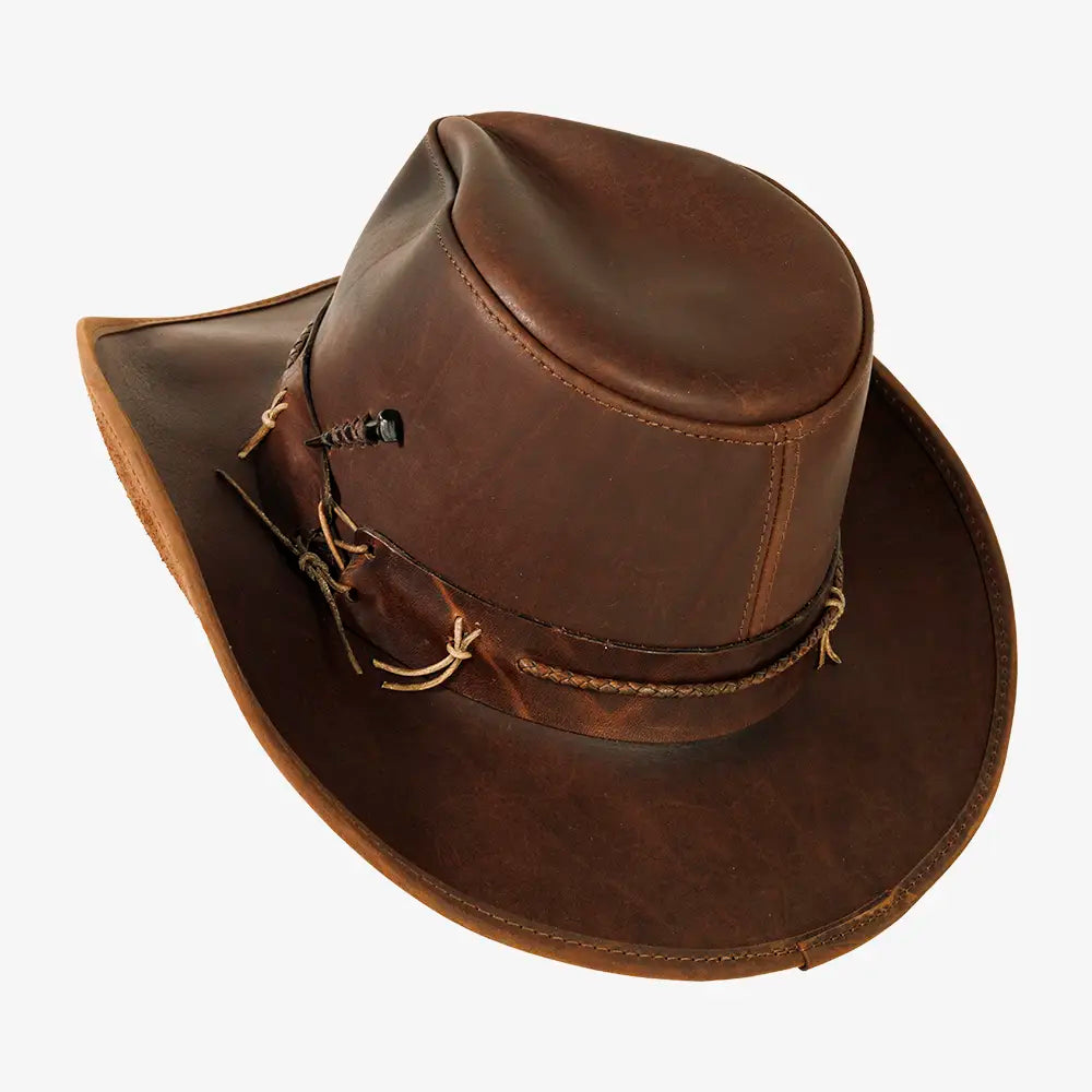 Trouble | Mens Genuine Leather Western Cowboy Hat